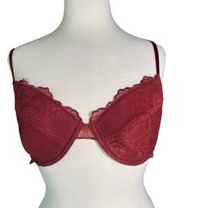 Asos Design Women's Bra Red Rosie Lace Padded Adjustable Straps Size 36D- New PK